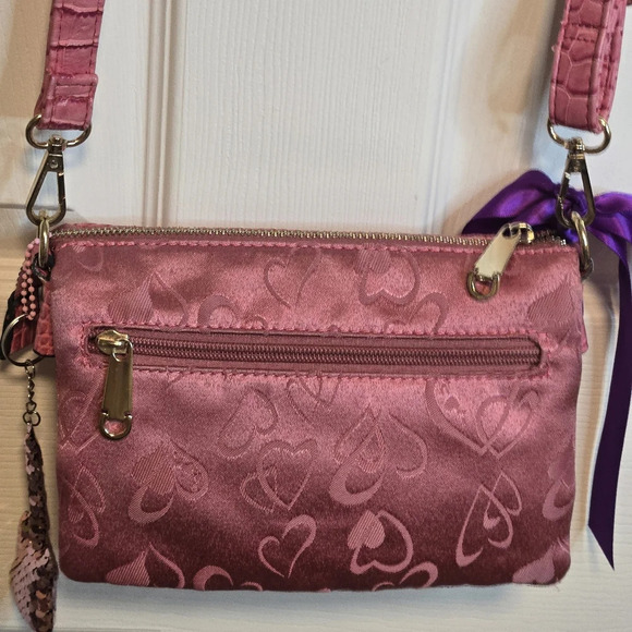 Pink Crossbody Purse with multiple compartments - Picture 6 of 10